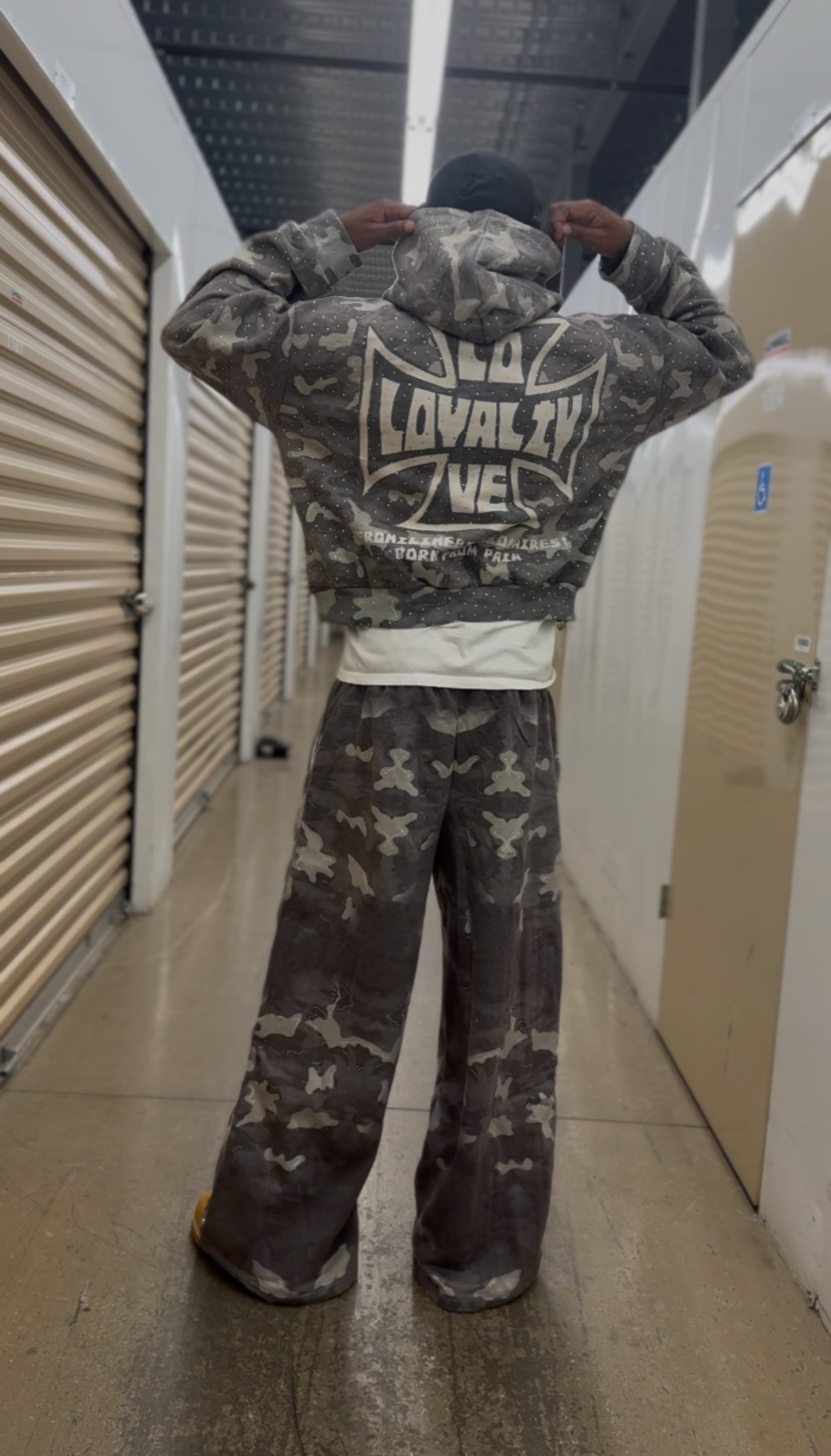 LOYALTY & LOVE CAMO RHINESTONE HOODIE