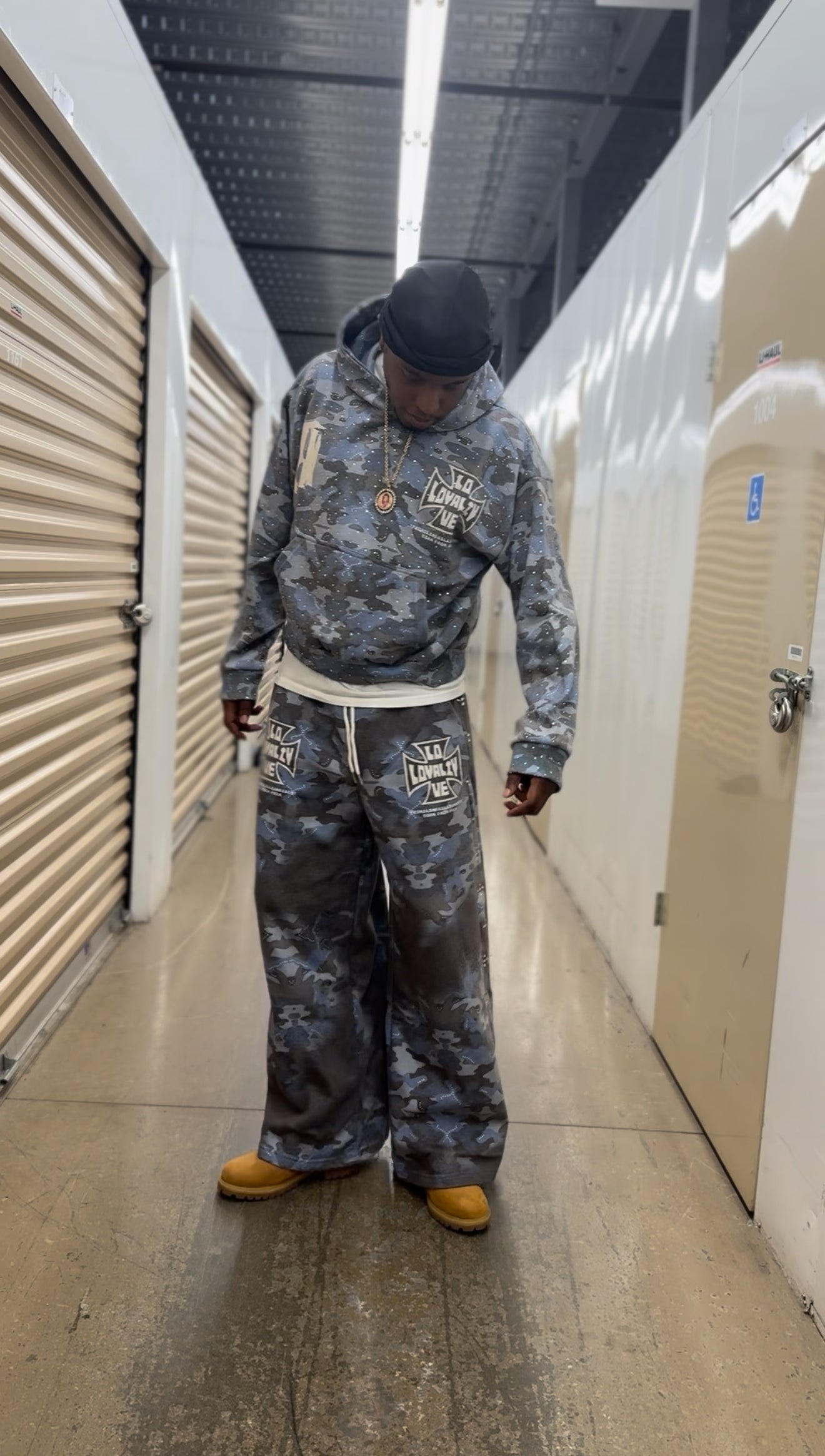 LOYALTY & LOVE CAMO RHINESTONE HOODIE