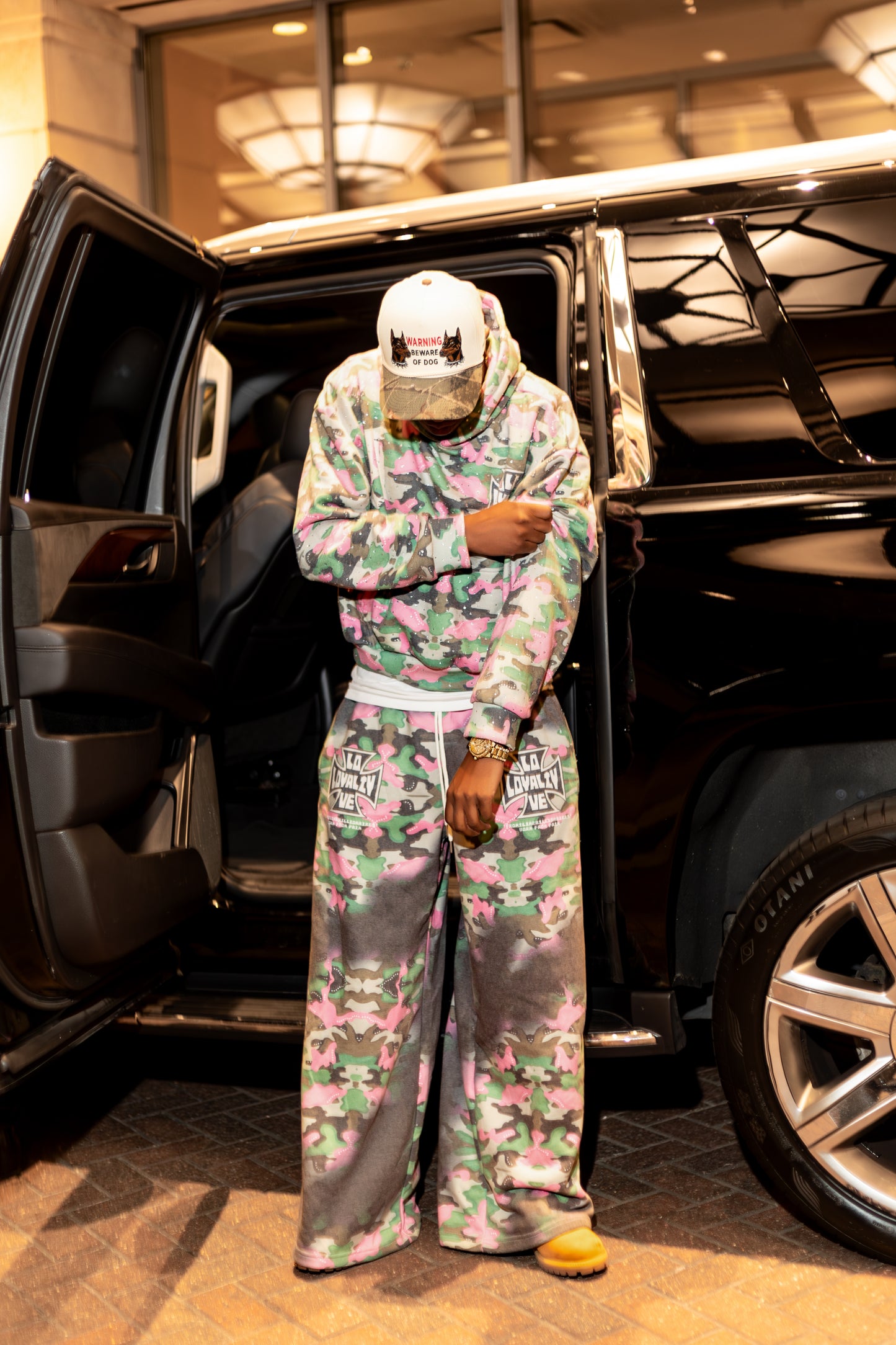 LOYALTY & LOVE CAMO RHINESTONE HOODIE