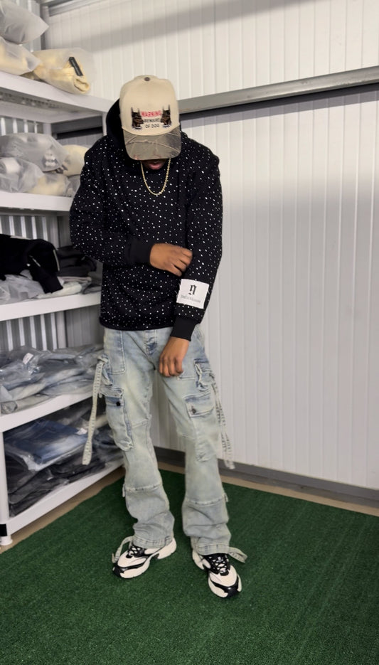 VVNINE9 RHINESTONE HOODIE
