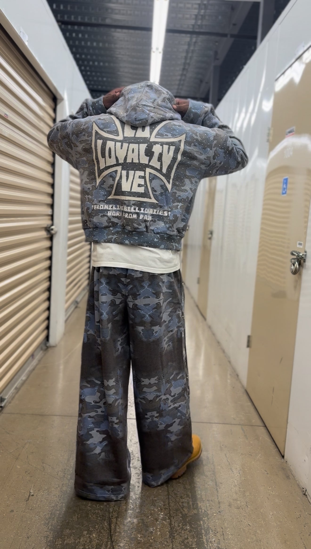 LOYALTY & LOVE CAMO RHINESTONE HOODIE